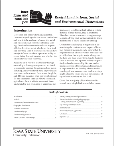 Rented Land in Iowa: Social and Environmental Dimensions