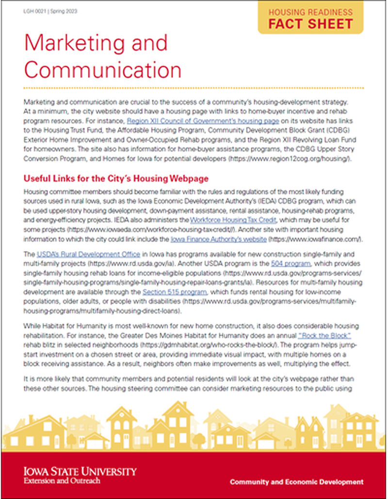 Housing Readiness Fact Sheet: Marketing and Communication image number 0