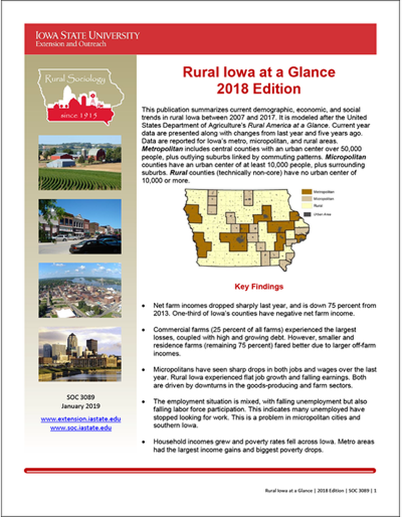 Rural Iowa at a Glance 2018 Edition image number 0