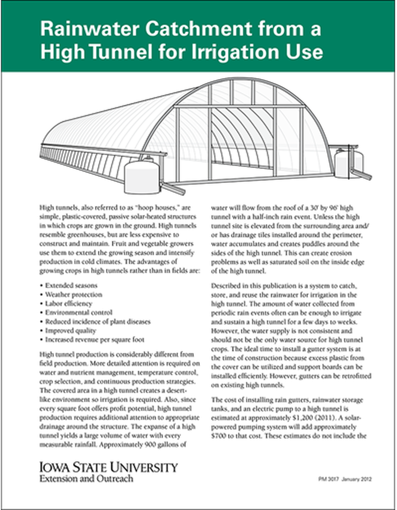 Rainwater Catchment from a High Tunnel for Irrigation Use image number 0