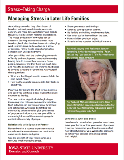 Managing Stress in Later Life Families - Stress: Taking Charge