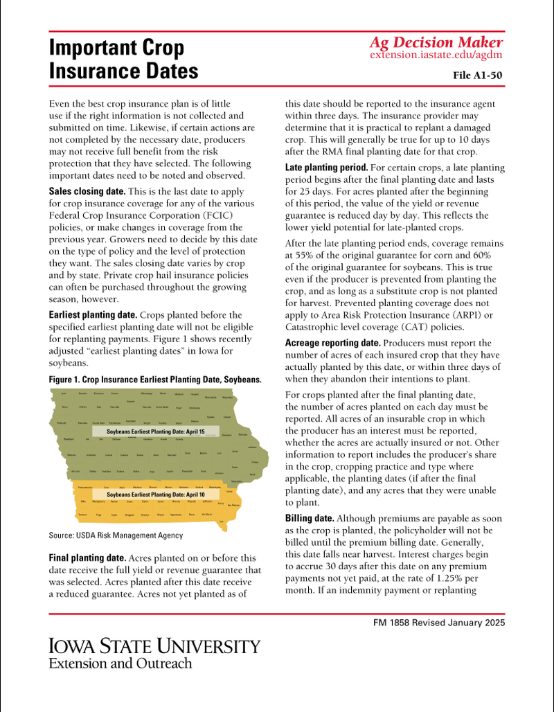 Important Crop Insurance Dates image number 0