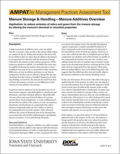 Manure Storage & Handling - Manure Additives Overview