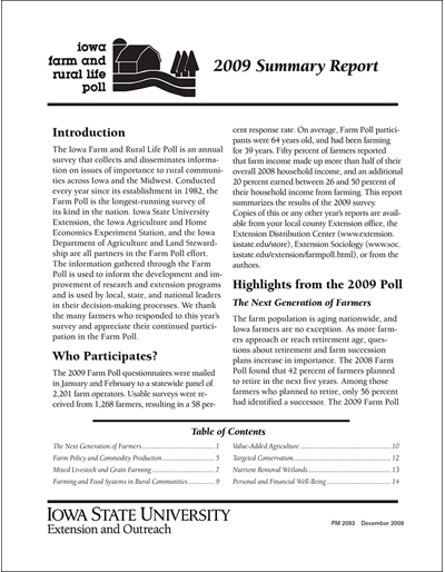 2009 Summary Report - Iowa Farm and Rural Life Poll
