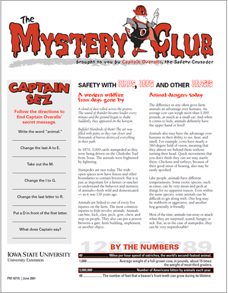 Safety with Birds, Bees, and Other Beasts -- The Mystery Club image number 0