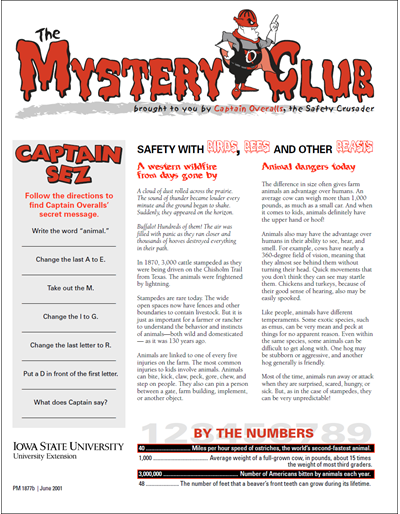 Safety with Birds, Bees, and Other Beasts -- The Mystery Club