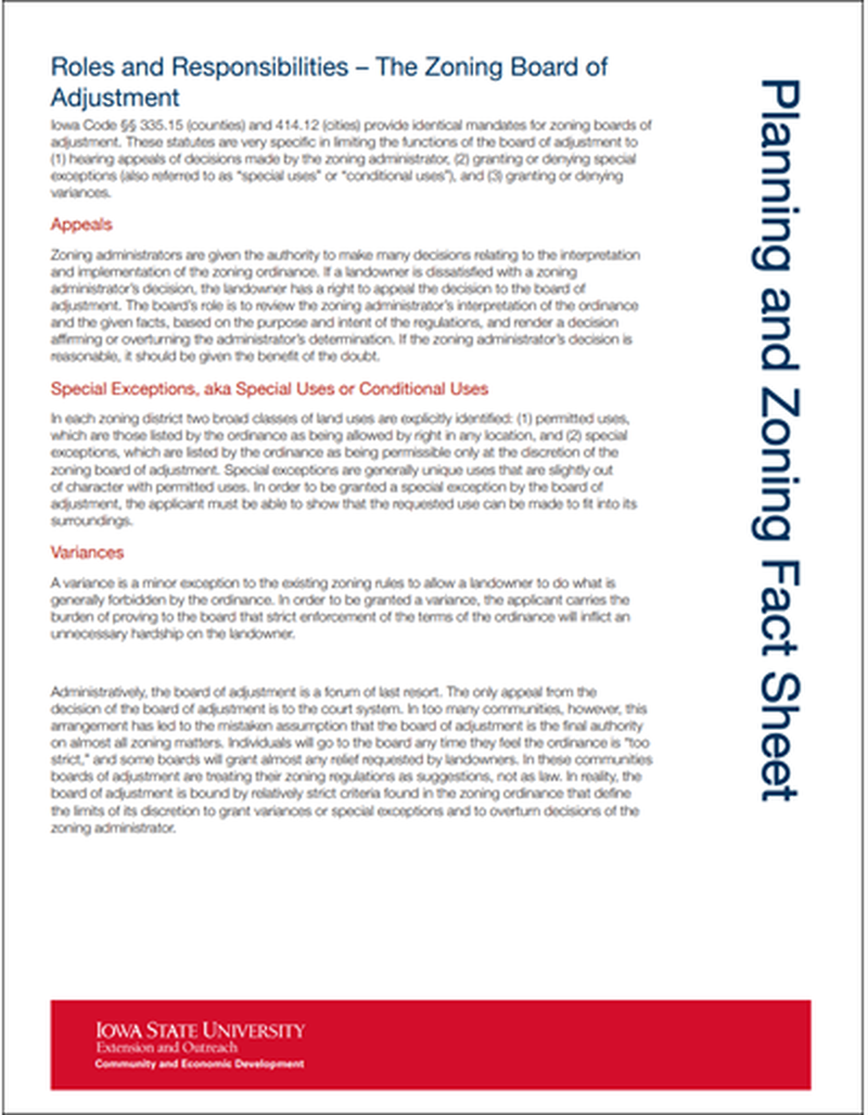 Planning and Zoning Roles and Responsibilities - The Zoning Board of Adjustment image number 0