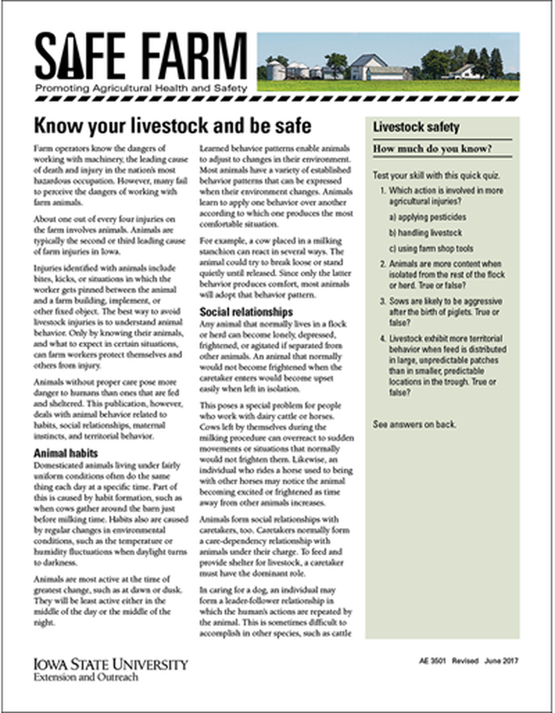 Know your livestock and be safe -- Safe Farm image number 0