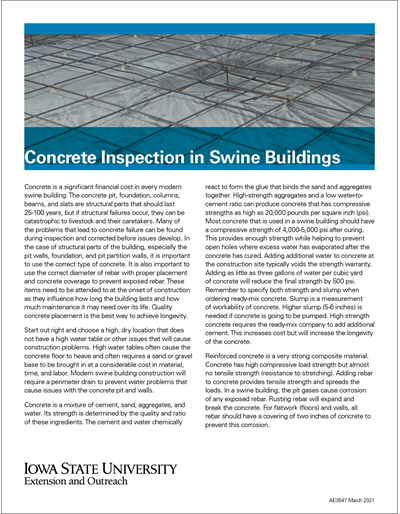 Concrete Inspection in Swine Buildings