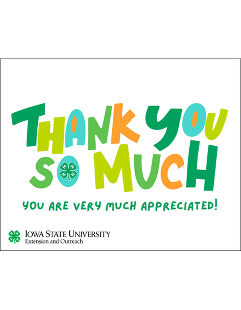 4-H Thank You So Much note cards and envelopes (Unit=Pkg of 25) image number 0