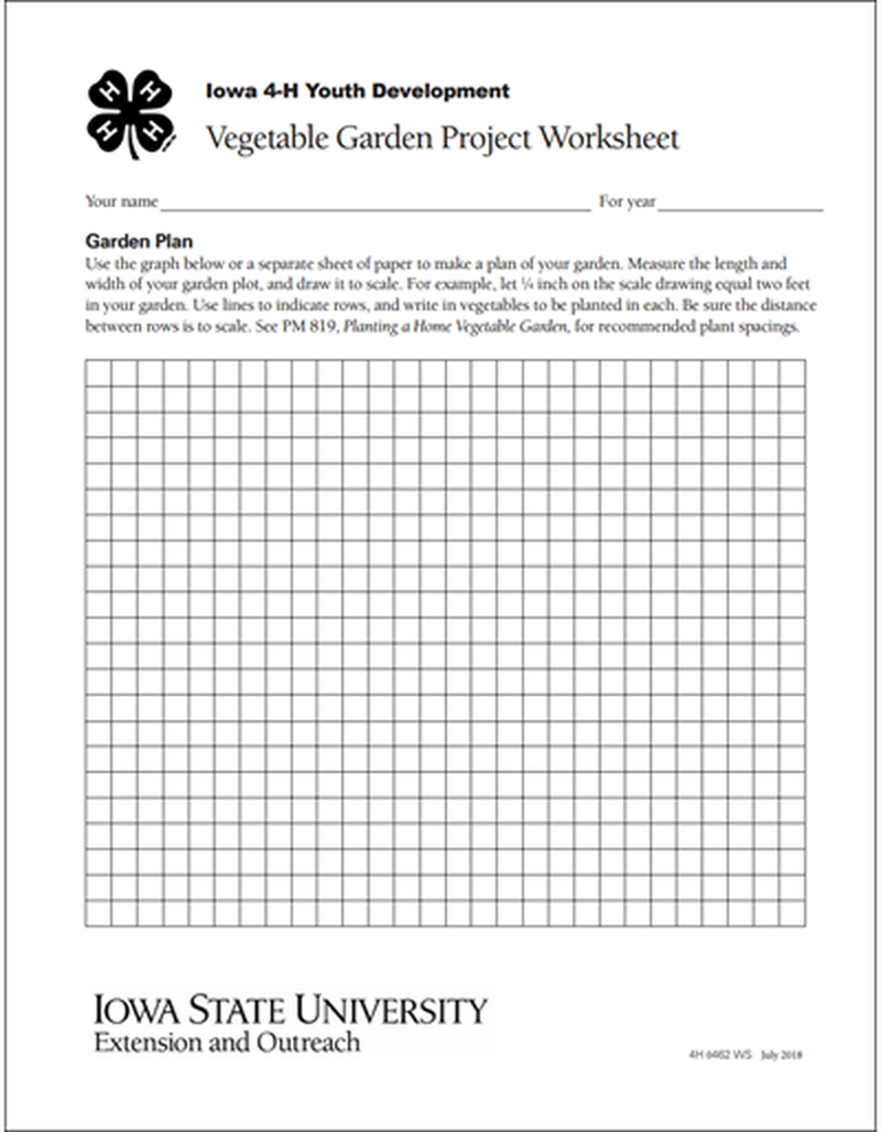 Vegetable Garden Project Worksheet -- Iowa 4-H Youth Development image number 0