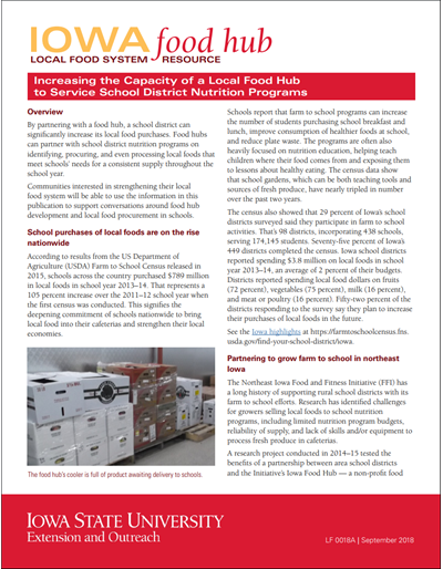 Increasing the Capacity of a Local Food Hub to Service School District Nutrition Programs
