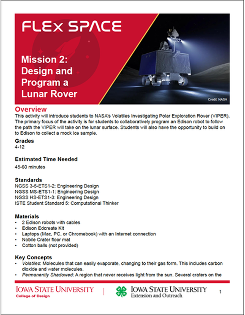 Mission 2 Design and Program a Lunar Rover -- FLEx Space image number 0