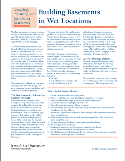 Building Basements in Wet Locations - Assessing, Repairing, and Rebuilding Basements