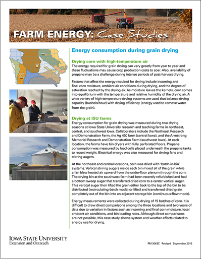 Farm Energy: Case Studies - Energy consumption during grain drying