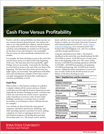 Cash Flow Versus Profitability