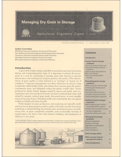 Managing Dry Grain in Storage