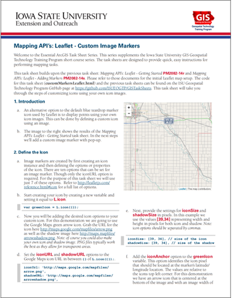 Mapping API's: Leaflet - Custom Image Markers image number 0