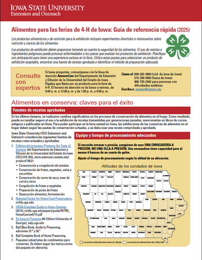 Foods for Iowa 4-H Fairs - Quick Reference Guide (2025)