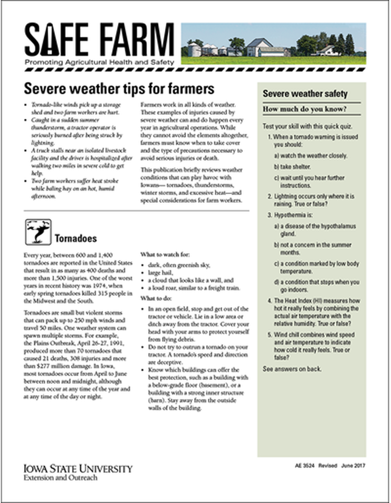Severe weather tips for farmers -- Safe Farm image number 0