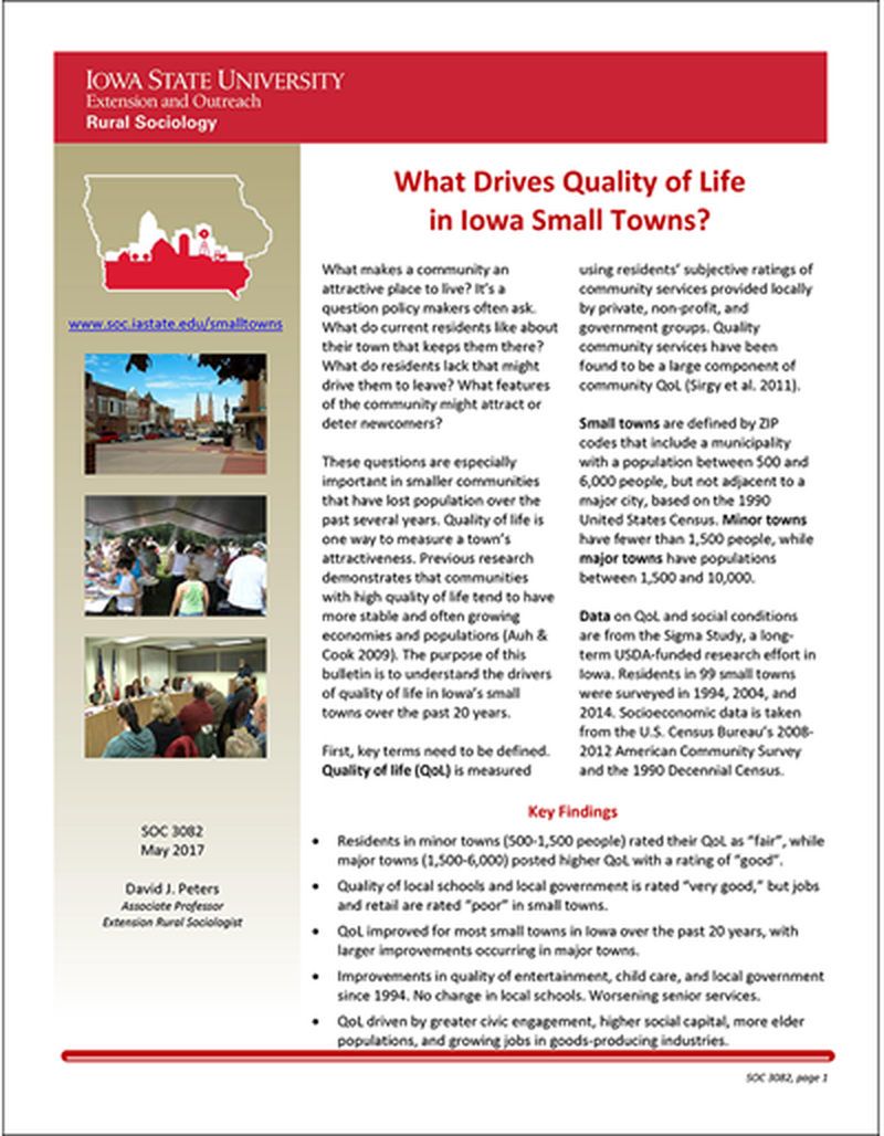 What Drives Quality of Life in Iowa Small Towns? image number 0