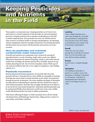 Keeping pesticides and nutrients in the field