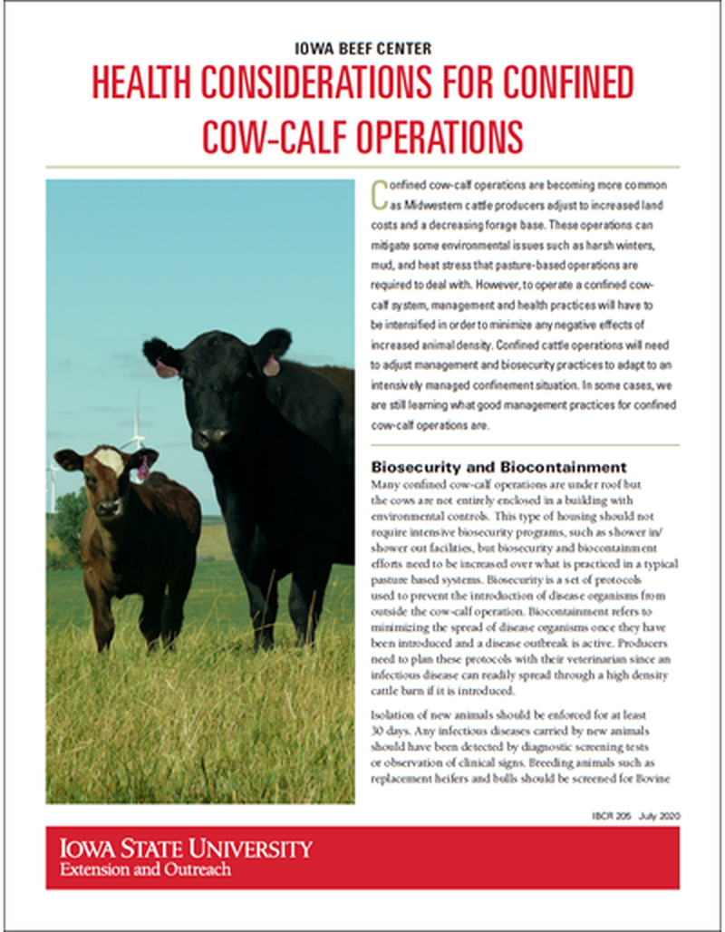 Health Considerations for Confined Cow-Calf Operations image number 0