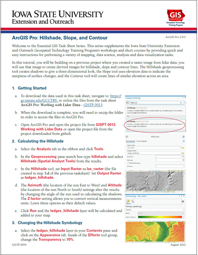 ArcGIS Pro: Hillshade, Slope, and Contour