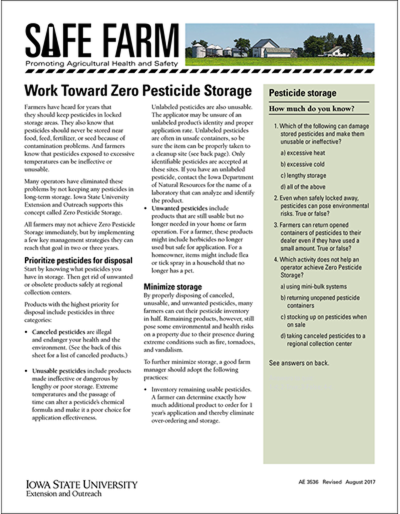 Work Toward Zero Pesticide Storage -- Safe Farm image number 0