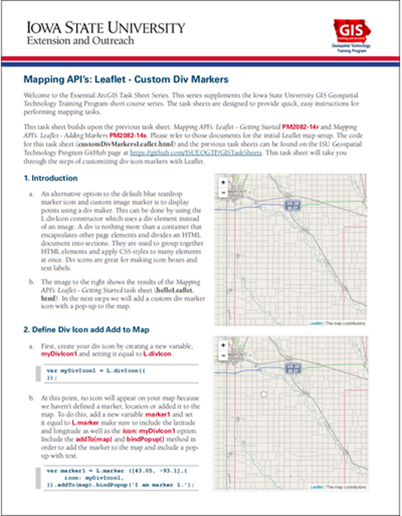 Mapping API's: Leaflet - Custom Div Markers image number 0