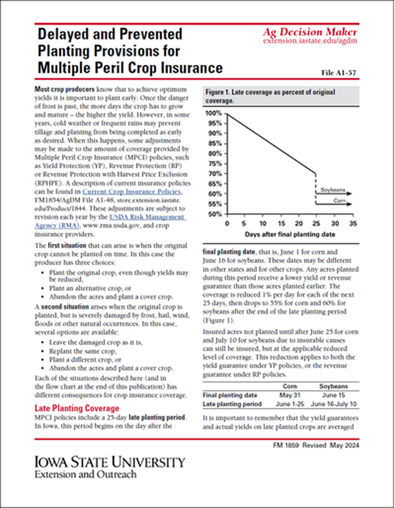 Delayed and Prevented Planting Provisions for Multiple Peril Crop Insurance image number 0