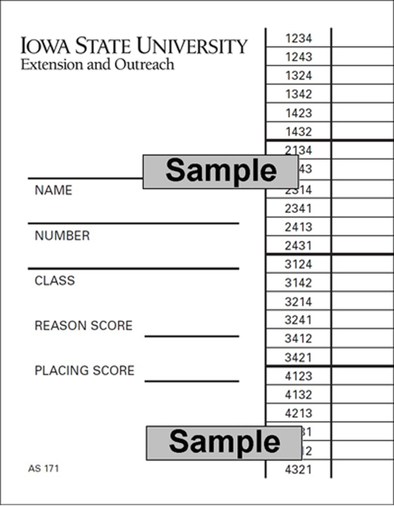 Livestock Judging Scorecard (Unit=Pkg of 25) image number 0