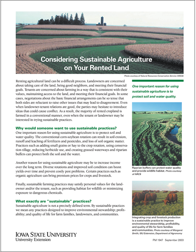 Considering Sustainable Agriculture on Your Rented Land