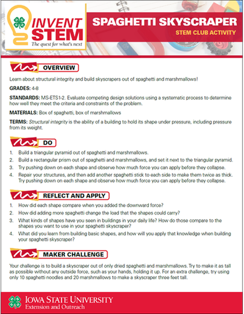 Spaghetti Skyscraper -- InventSTEM Club Activity image number 0