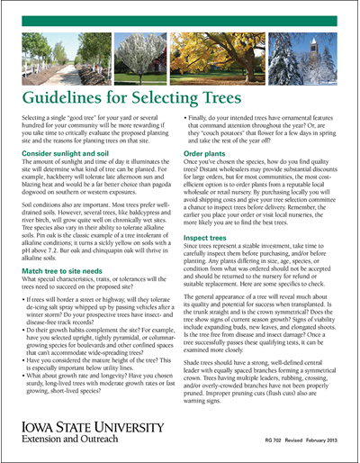 Guidelines for Selecting Trees