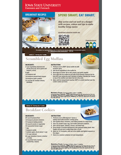 Breakfast Recipe Cards - Spend Smart. Eat Smart.