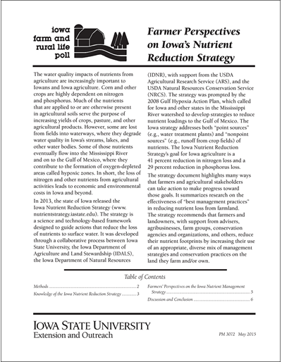 Farmer Perspectives on Iowa's Nutrient Reduction Strategy - Iowa Farm and Rural Life Poll