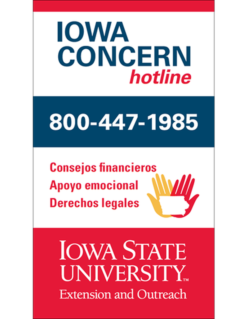 Iowa Concern Hotline Magnet - Spanish (Unit=Pkg of 25) image number 0