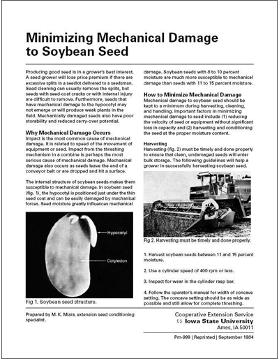 Minimizing Mechanical Damage to Soybeans