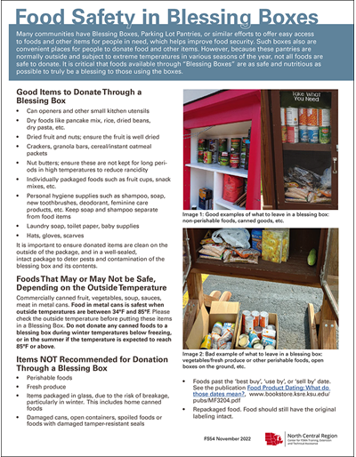 Food Safety in Blessing Boxes