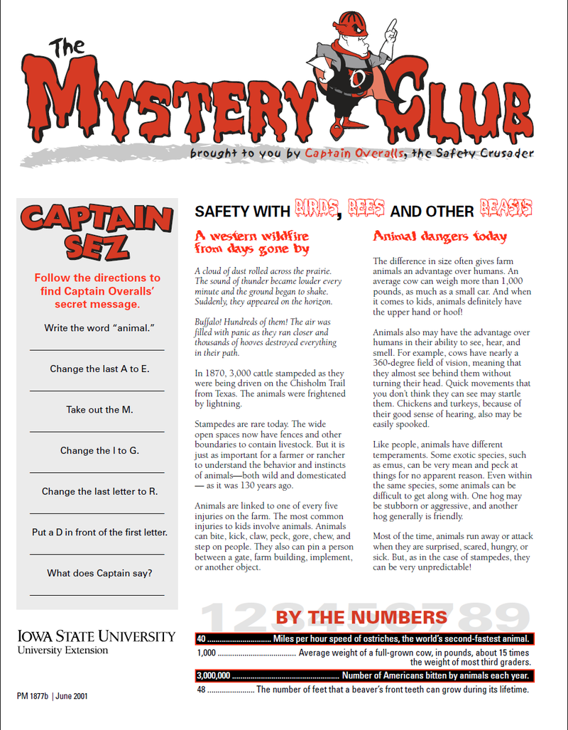 Safety with Birds, Bees, and Other Beasts -- The Mystery Club image number 0