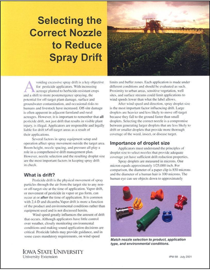 Selecting the Correct Nozzle to Reduce Spray Drift image number 0