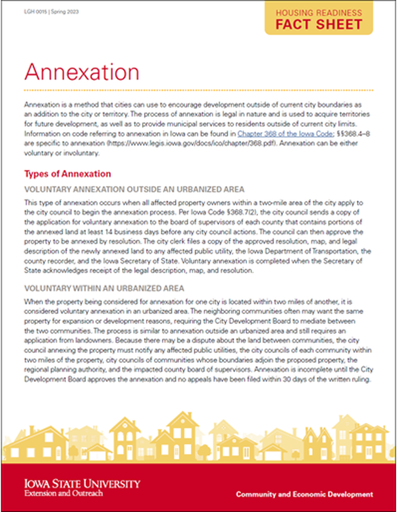 Housing Readiness Fact Sheet: Annexation image number 0