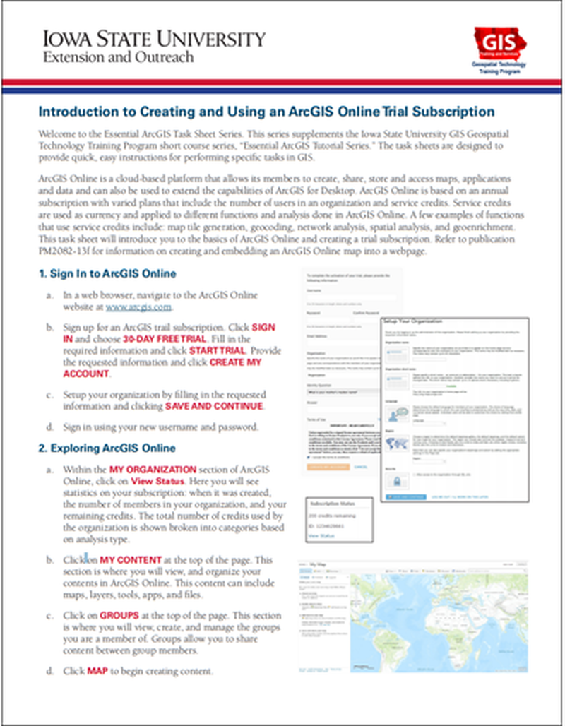 Introduction to Creating and Using an ArcGIS Online Trial Subscription image number 0