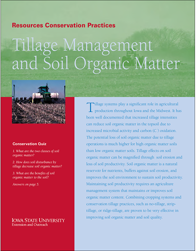 Tillage Management and Soil Organic Matter -- Resources Conservation Practices