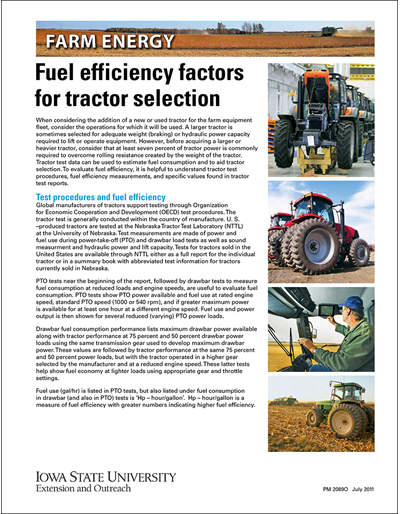 Fuel Efficiency Factors for Tractor Selection - Farm Energy