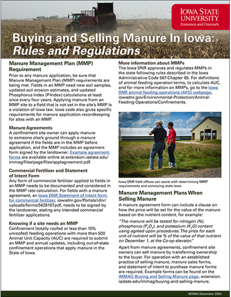 Buying and Selling Manure In Iowa: Rules and Regulations image number 0