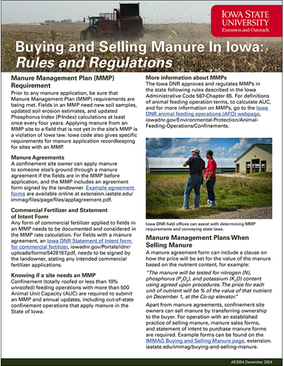 Buying and Selling Manure In Iowa: Rules and Regulations