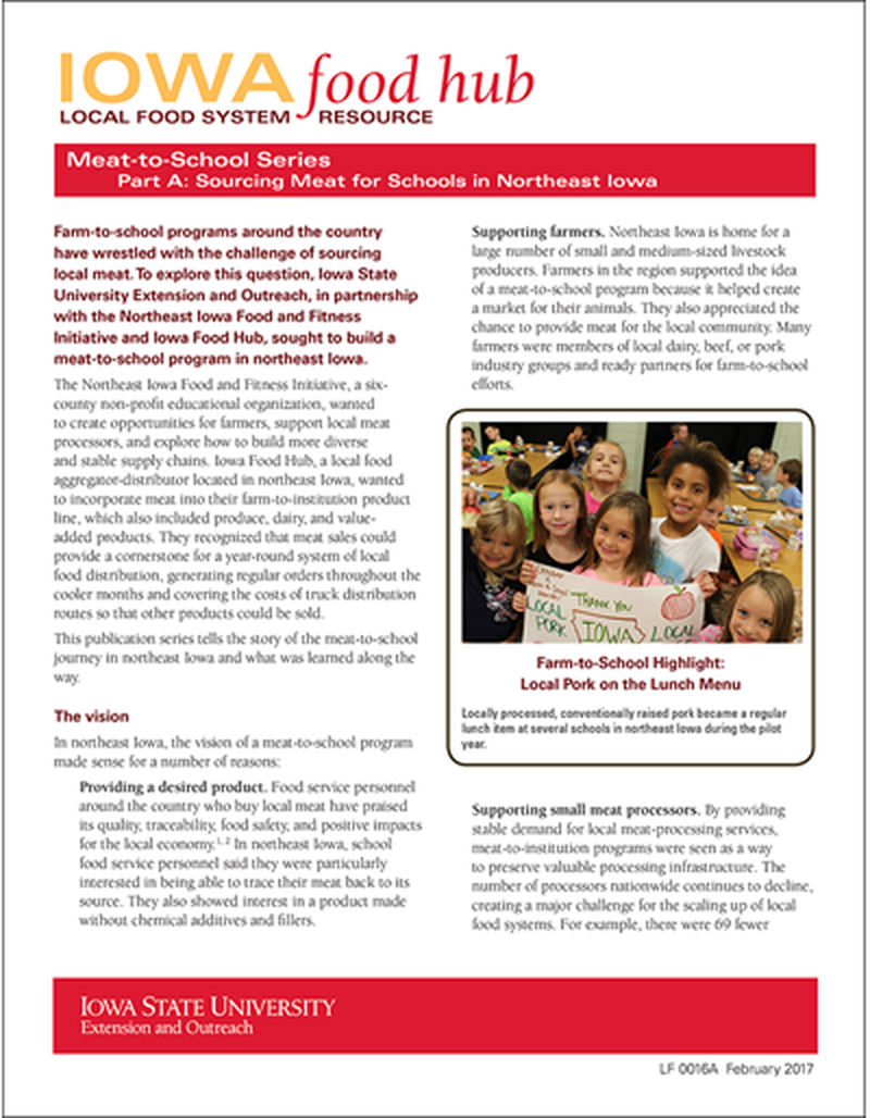 Iowa Food Hub Meat-to-School Series Part A: Sourcing Meat for Schools in Northeast Iowa image number 0
