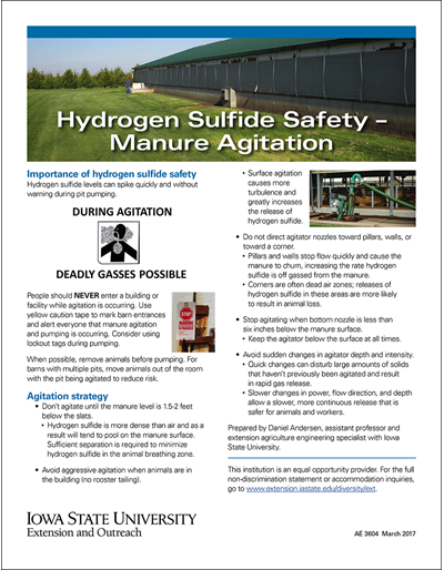 Hydrogen Sulfide Safety - Manure Agitation